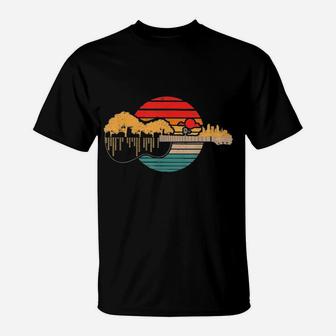 Disc Golf Flying Disc Sunset Guitar Classic T-Shirt | Crazezy UK