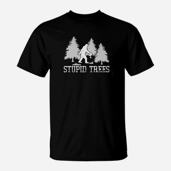 Disc Golf Stupid Trees Bigfoot Lost In The Woods T-Shirt | Crazezy