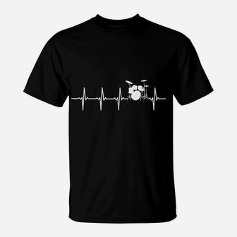 Drums Heartbeat For Drummers & Percussionists T-Shirt | Crazezy