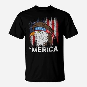Eagle Mullet Merica Men Women 4Th Of July American Flag T-Shirt | Crazezy