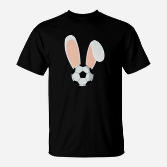 Easter Rabbit Bunny Ears Soccer Sports Holiday Premium T-Shirt | Crazezy