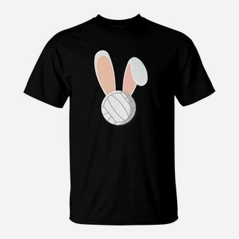 Easter Rabbit Bunny Ears Volleyball Sports Holiday Cartoon Premium T-Shirt | Crazezy