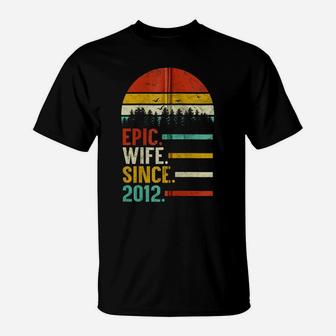 Epic Wife Since 2012, 7Th Wedding Anniversary Gift For Her Zip Hoodie T-Shirt | Crazezy UK