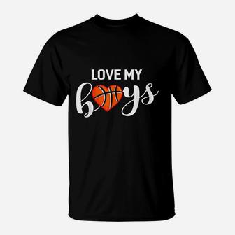 Family 365 Basketball Love My Boy Mom Sport Gift T-Shirt | Crazezy
