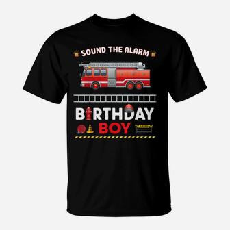 Fire Truck Birthday Boy Future Firefighter B-Day Party Gift T-Shirt | Crazezy UK