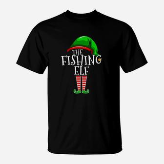 Fishing Elf Family Matching Group Christmas Gift Dad T-Shirt | Crazezy UK