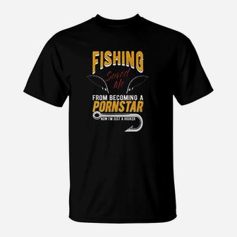 Fishing Saved Me I Am A Hooker Funny Gift T-Shirt | Crazezy DE