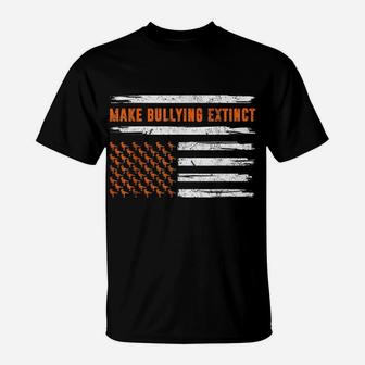Flag Unity Day Trex Dinosaur Make Bullying Extinct Orange T-Shirt | Crazezy CA