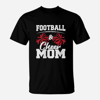 Football And Cheer Mom High School Sports Cheerleading T-Shirt | Crazezy AU