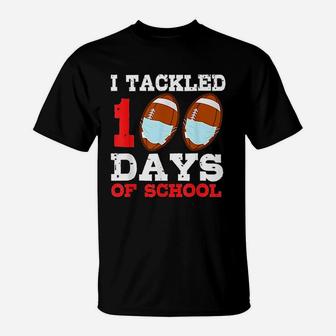 Football Funny 100 Days Of School Teacher Boy Gift T-Shirt | Crazezy UK