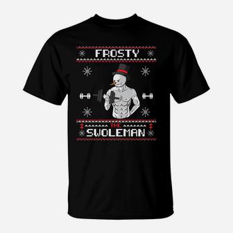 Frosty The Swoleman Ugly Christmas Sweater Funny Snowman Gym Sweatshirt T-Shirt | Crazezy UK