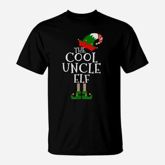Fun The Cool Uncle Elf Gift Matching Family Group Christmas T-Shirt | Crazezy UK