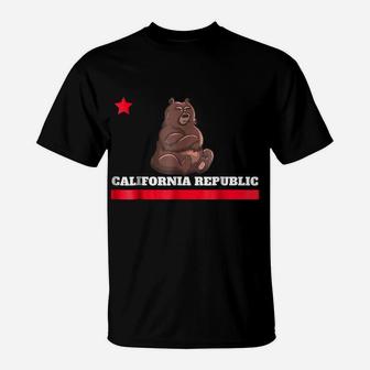 Funny California Republic State Flag Novelty Gift T Shirt T-Shirt | Crazezy CA
