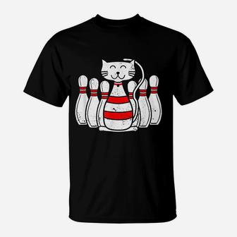 Funny Cat Lover Gift Bowling Pin Cat Bowler Cats And Bowling T-Shirt | Crazezy AU