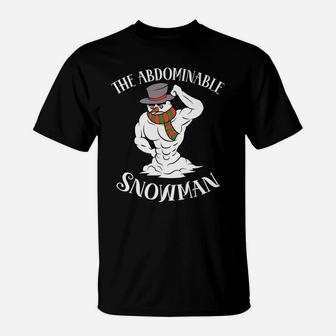 Funny Christmas Workout Xmas Abominal Snowman Abdominal Gift T-Shirt | Crazezy