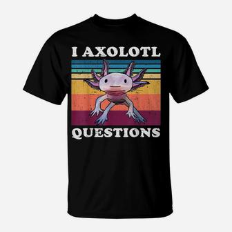 Funny I Axolotl Questions Retro Vintage Axolotl Lovers Kids T-Shirt | Crazezy