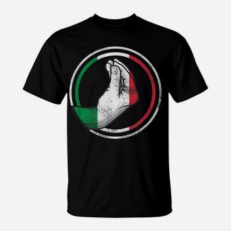 Funny Italy Hand Gesture Italian Flag T-Shirt | Crazezy