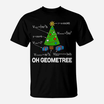 Funny Math Geometry Christmas Tree Geometree Teacher Shirt T-Shirt | Crazezy CA