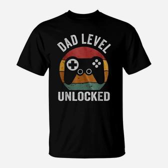 Funny New Dad Shirt Dad Level Unlocked Tee Shirt Gaming T-Shirt | Crazezy AU