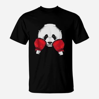Funny Panda Boxing Cool Animal Lover Gloves Boxer Fan Gift T-Shirt | Crazezy