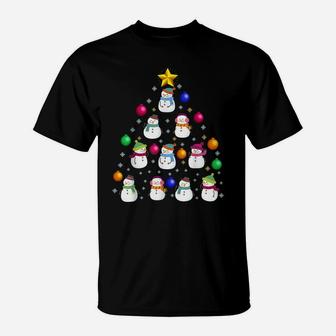 Funny Snowman Christmas Tree T Shirt Ornament Decor Gift T-Shirt | Crazezy