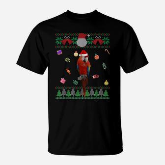 Funny Ugly Sweater Christmas Animals Santa Parrot Lover T-Shirt | Crazezy AU