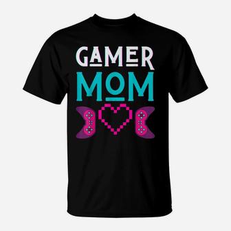 Gamer Mom Plays Video Game Mother Funny Mama Gaming Women Ma T-Shirt | Crazezy