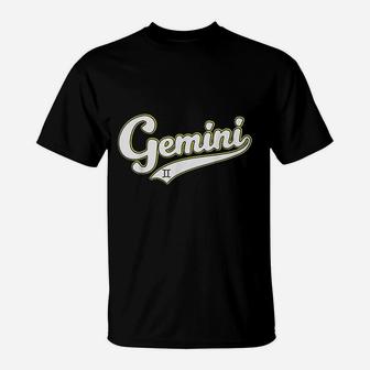 Gemini Zodiac Sign May June Birthday Astrology Gift Baseball T-Shirt | Crazezy