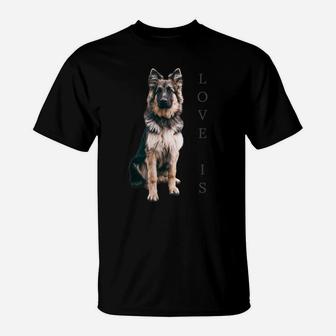 German Shepherd Shirt Women Men Kids Love Dog Mom Dad Gift T-Shirt | Crazezy