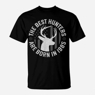 Gift For 35 Year Old Deer Hunter 1985 35Th Birthday Hunting T-Shirt | Crazezy