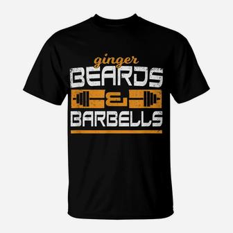 Ginger Beards And Barbells Gym T Shirt Beard Sayings Fitness T-Shirt | Crazezy AU