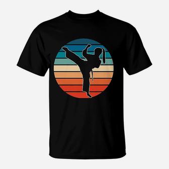 Girls Martial Arts Gift Karate Kickboxing Retro Design Pullover T-Shirt | Crazezy