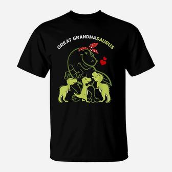 Great Grandmasaurus Great Grandma Tyrannosaurus Dinosaur T-Shirt | Crazezy