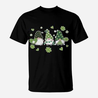 Happy St Saint Patricks Patrick's Day Gnome Trio Shamrock T-Shirt | Crazezy