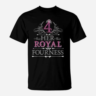 Her Royal Fourness Shirt 9Th Birthday Shirt Girl Pink Crown T-Shirt | Crazezy