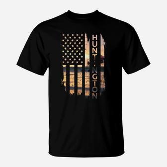 Huntington Beach Summer Sunset American Flag Sweatshirt T-Shirt | Crazezy DE