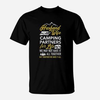 Husband And Wife Camping Partners For Life Rv Trailer T-Shirt | Crazezy DE