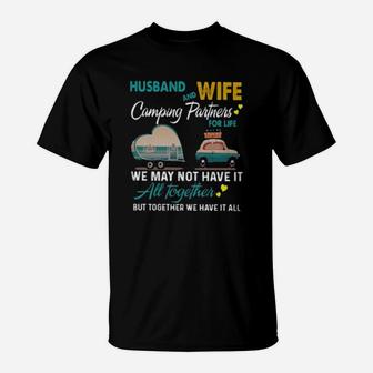 Husband And Wife Camping Partners For Life T-Shirt | Crazezy UK