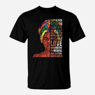 I Am Black Woman Afro African Woman - Black History Month T-Shirt | Crazezy
