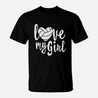 I Love My Girls Mom Volleyball Cute Volleyball Mom T-Shirt | Crazezy