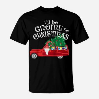 I'll Be Gnome For Christmas Shirt Cute Gnome Fun Pun Holiday Raglan Baseball Tee T-Shirt | Crazezy DE