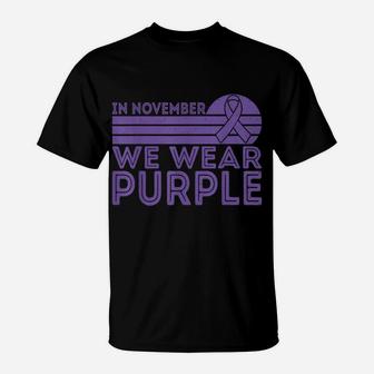 In November We Wear Purple Retro Prematurity Awareness T-Shirt | Crazezy