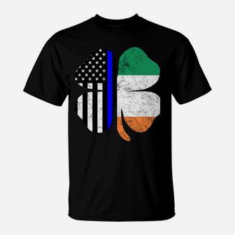 Irish American Flag Police St Patricks Day Saint Paddys Sweatshirt T-Shirt | Crazezy