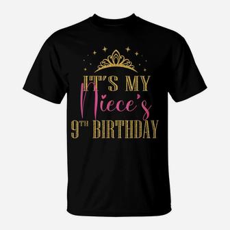 It's My Niece's 9Th Birthday Girls Party Family Matching T-Shirt | Crazezy CA