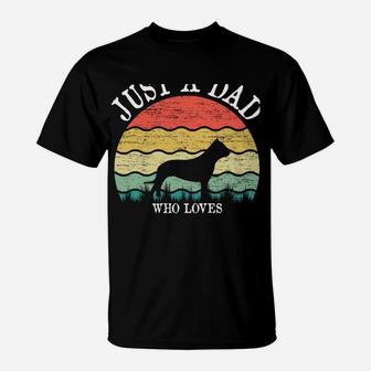 Just A Dad Who Loves Presa Canario Dog Lover DAD Gift T-Shirt | Crazezy AU