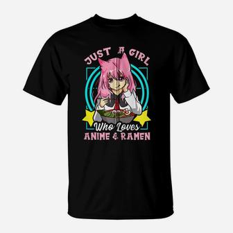 Just A Girl Who Loves Anime And Ramen Bowl Gift Zip Hoodie T-Shirt | Crazezy CA