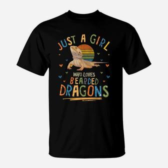 Just A Girl Who Loves Bearded Dragons T-Shirt | Crazezy