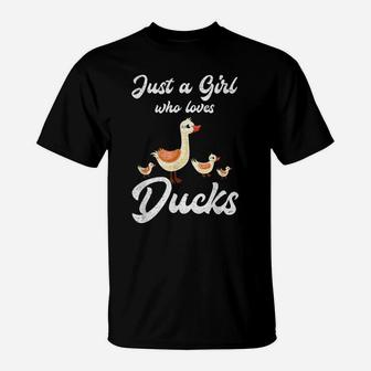 Just A Girl Who Loves Ducks Cute Animal Bird Goose T-Shirt | Crazezy DE