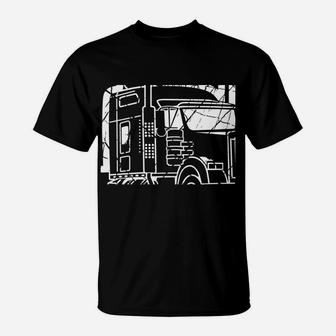Just A Girl Who Loves Her Trucker Fun Semi Truck T-Shirt | Crazezy