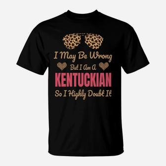 Kentuckian Leopard Print Kentucky Cute Funny Saying Gift T-Shirt | Crazezy
